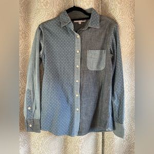 Uniqlo blue button up blouse